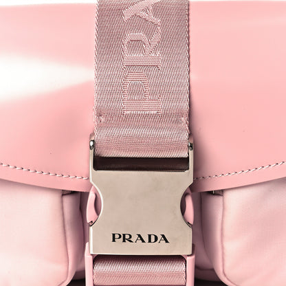 Prada Re-Nylon Spazzolato Double Pocket Buckle Shoulder Bag Alabastro 8 of 12