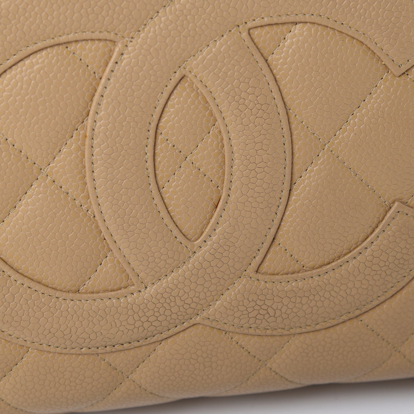 Caviar Quilted Grand Shopping Tote GST Beige
