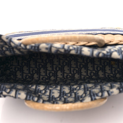Christian Dior Wicker Oblique Basket Bag Blue 5 of 8