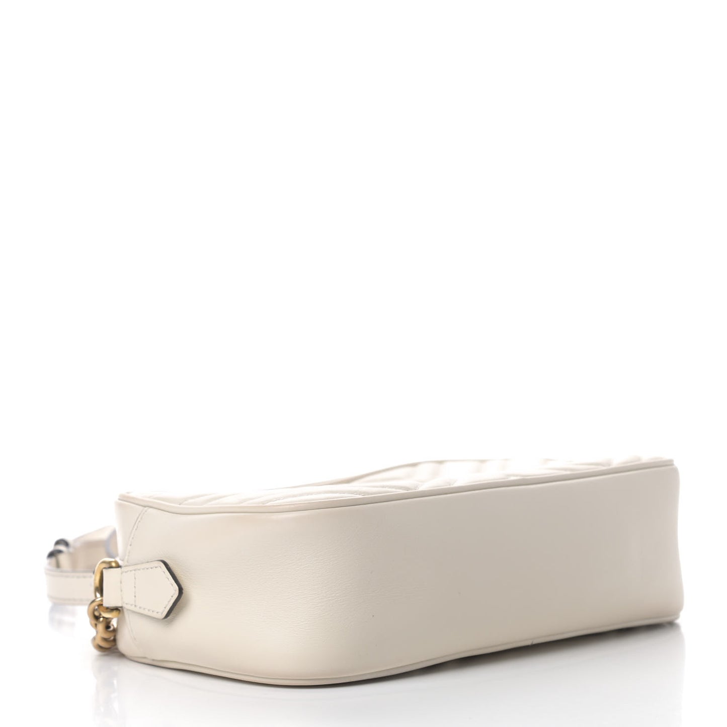 Calfskin Matelasse Small GG Marmont Chain Shoulder Bag White