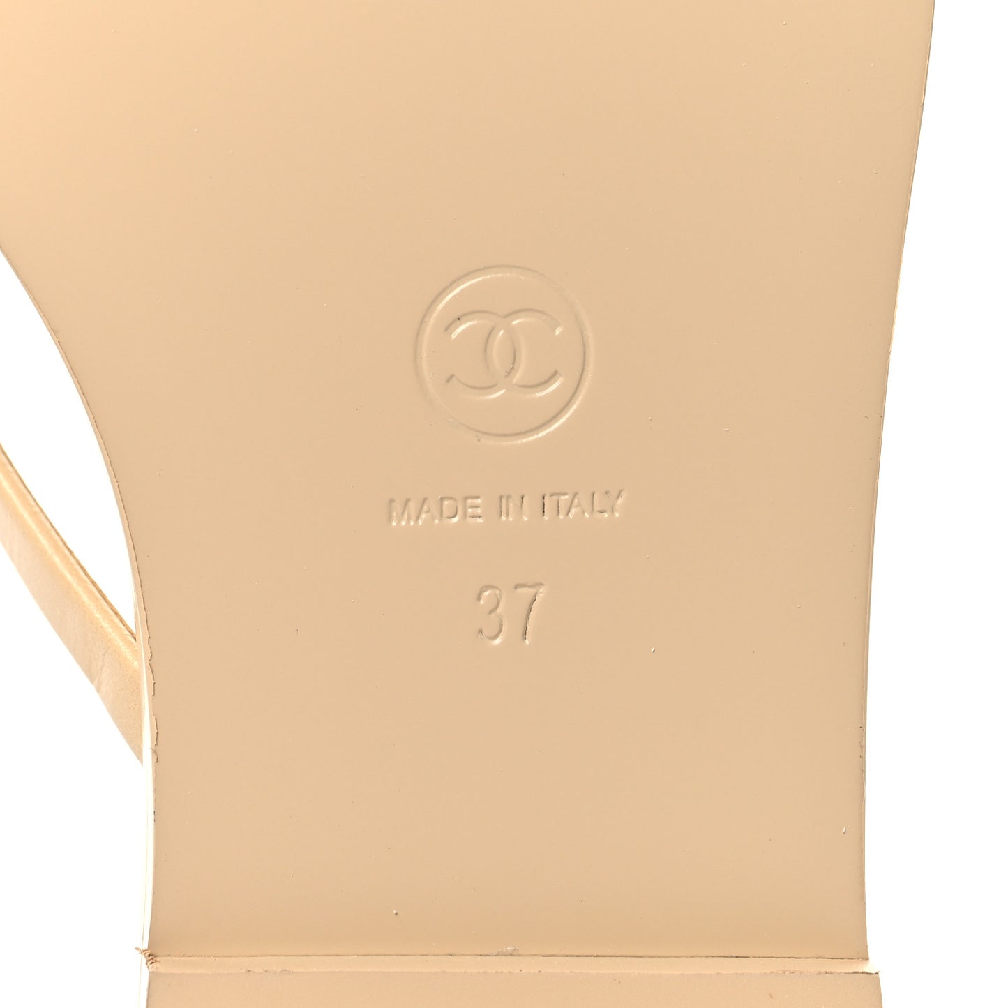 Goatskin CC Times Square Thong Sandals 37 Beige