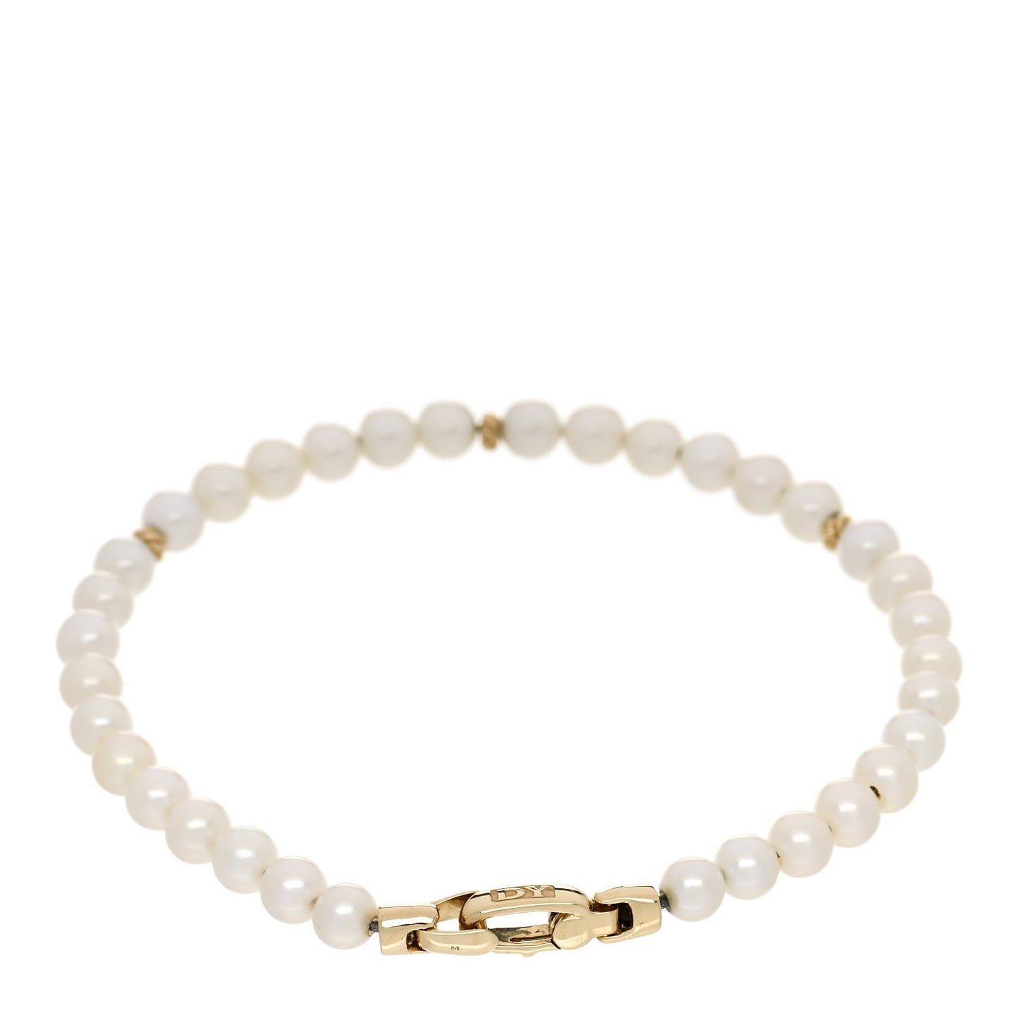14K Yellow Gold Pearl 4mm Bijoux Spiritual Beads Bracelet