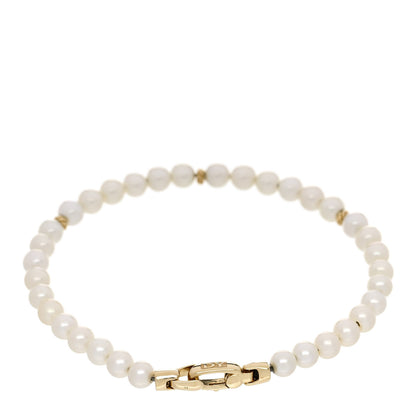 David Yurman 14K Yellow Gold Pearl 4mm Bijoux Spiritual Beads Bracelet 2 of 3