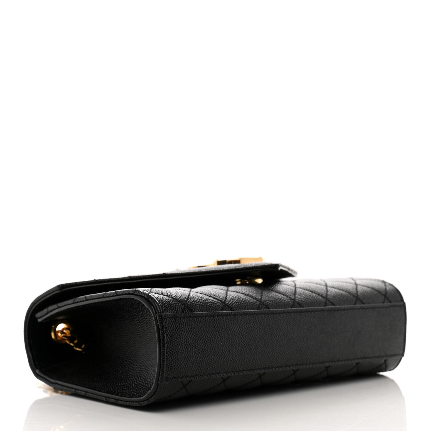 Saint Laurent Grain De Poudre Textured Mixed Matelasse Triquilt Small Monogram Satchel Black 4 of 10