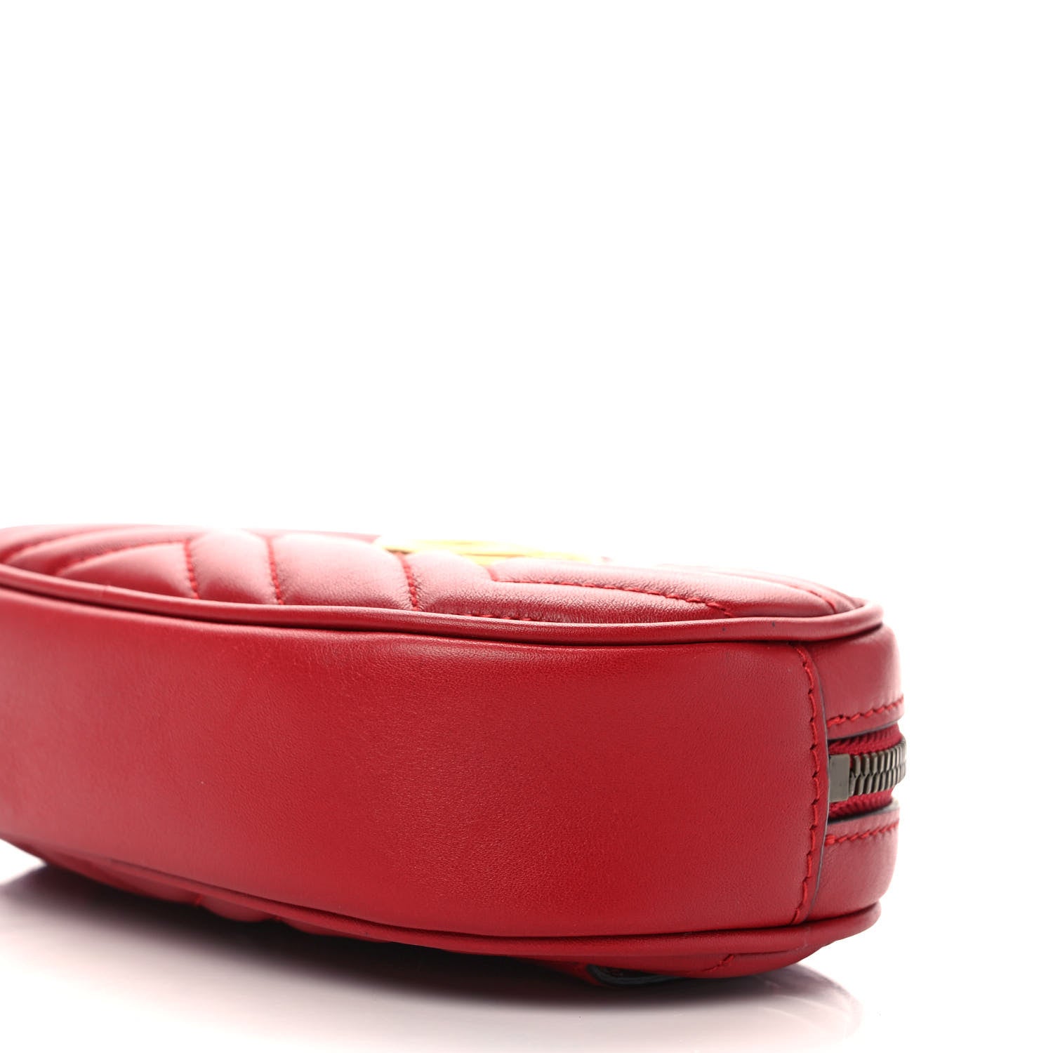 Gucci Calfskin Matelasse GG Marmont Belt Bag 95 38 Hibiscus Red 9 of 9