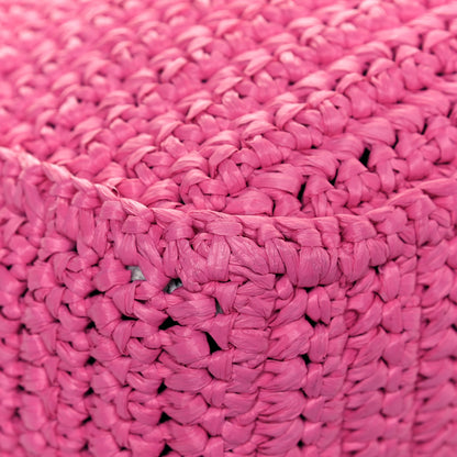 Saint Laurent Raffia Calfskin Monogram Medium Niki Chain Satchel Bright Pink 12 of 13