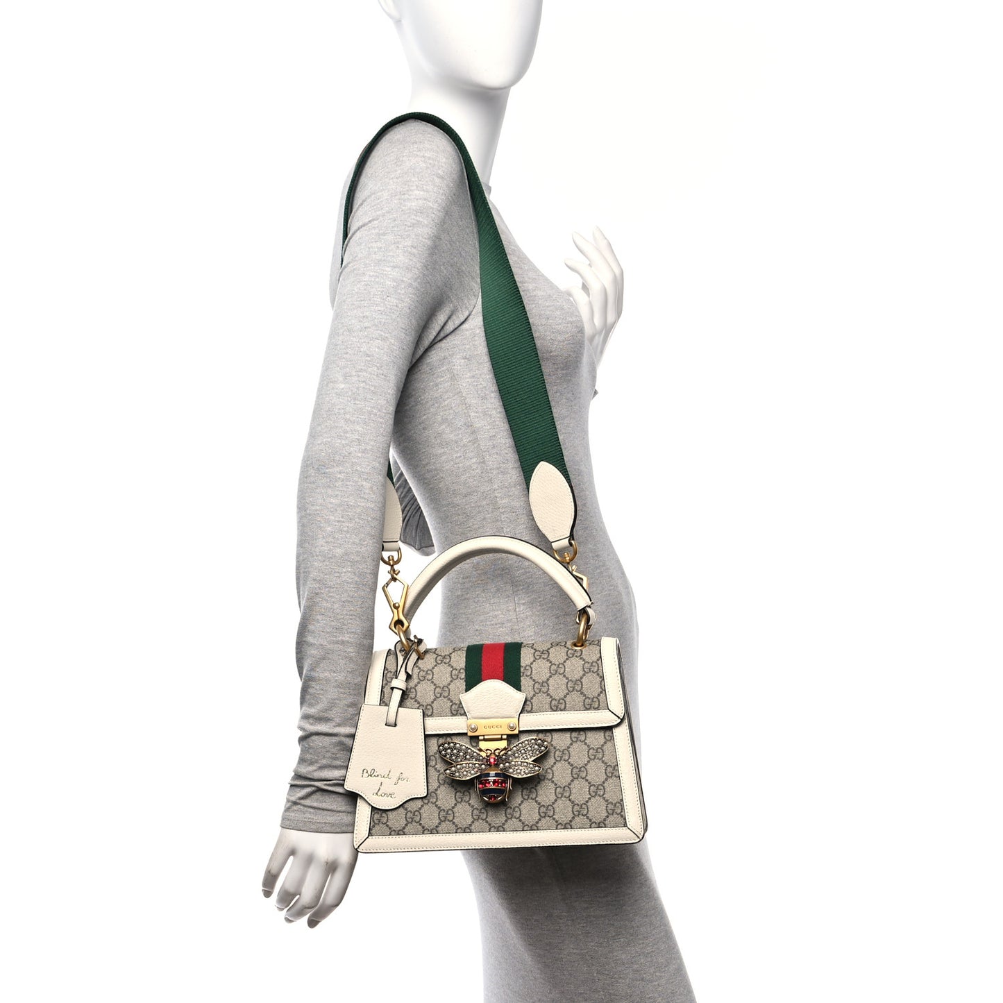 GG Supreme Monogram Small Queen Margaret Top Handle Bag White