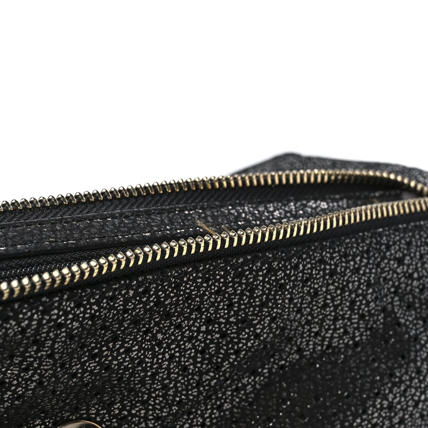 Metallic Calfskin Brix Convertible Clutch Black