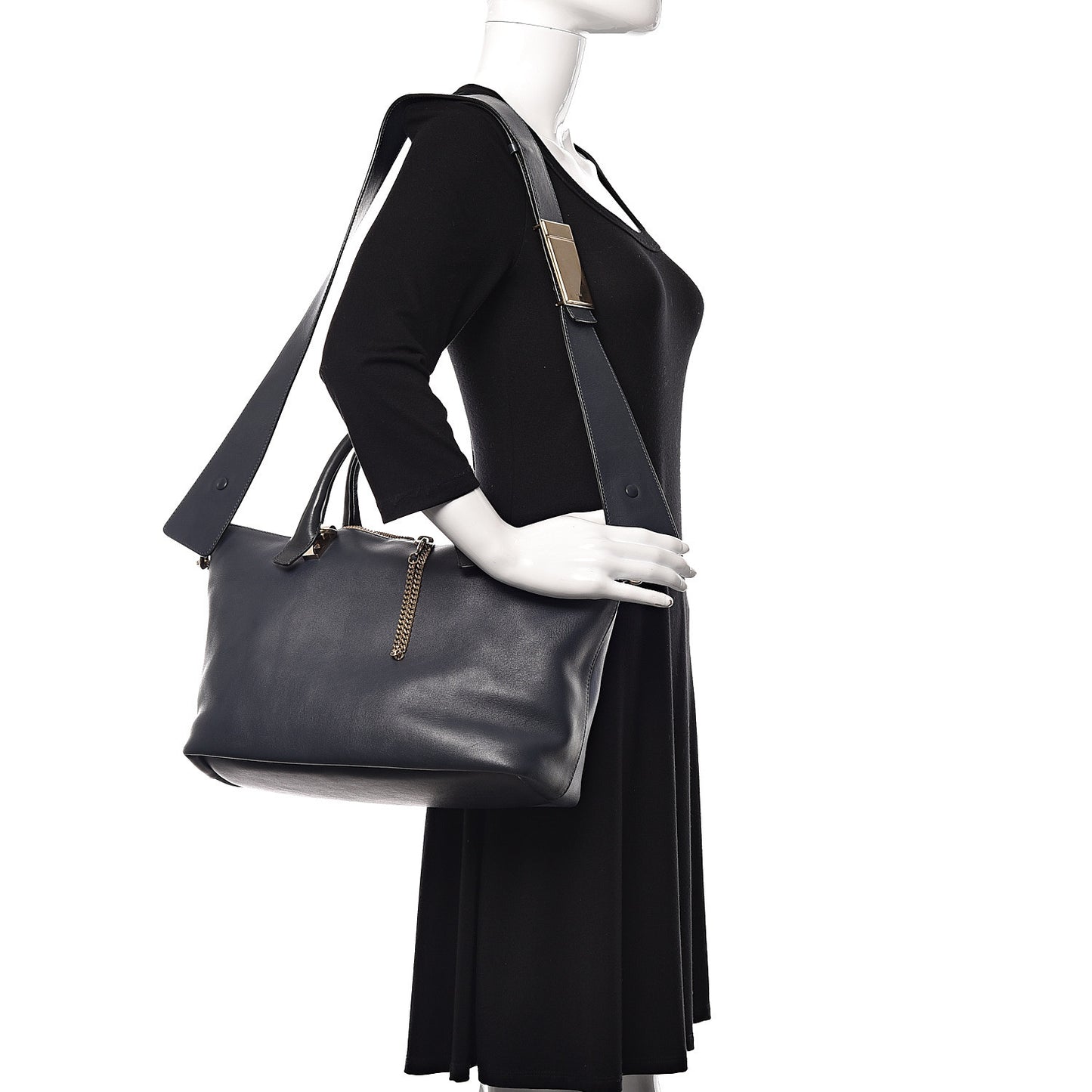 Smooth Calfskin Large Baylee Tote Street Blue