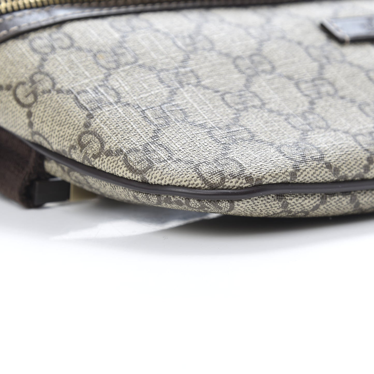 GG Supreme Monogram Belt Bag Dark Brown