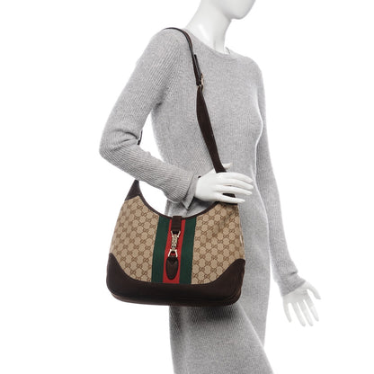 Gucci Monogram Web New Jackie Shoulder Bag Dark Brown 2 of 6
