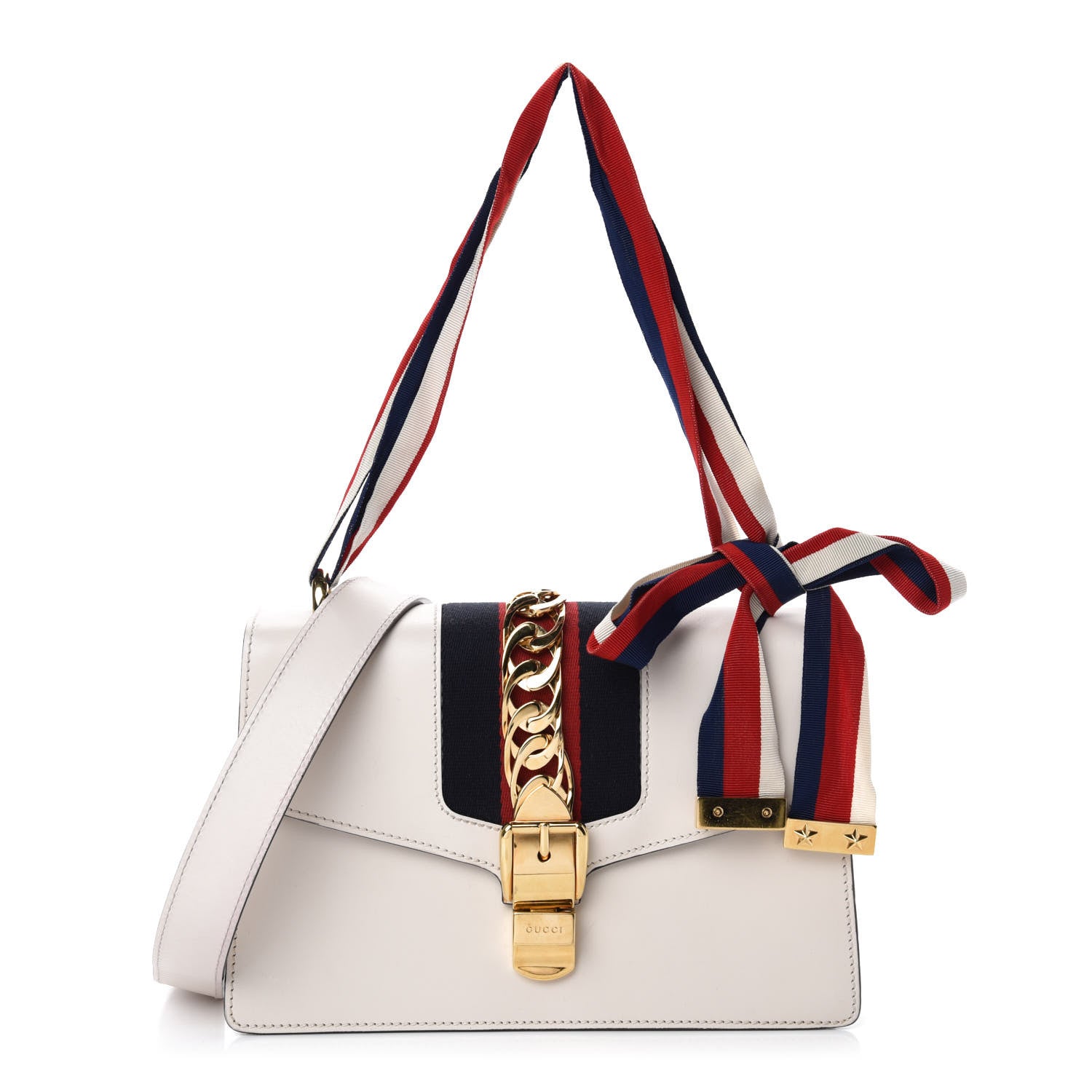Gucci Calfskin Small Sylvie Shoulder Bag Off White 1 of 14