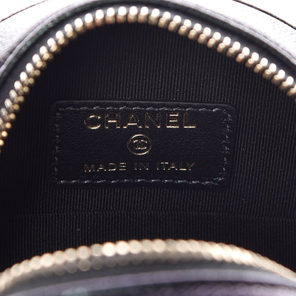 Chanel Iridescent Caviar Quilted Round Clutch With Chain Black 6 of 8