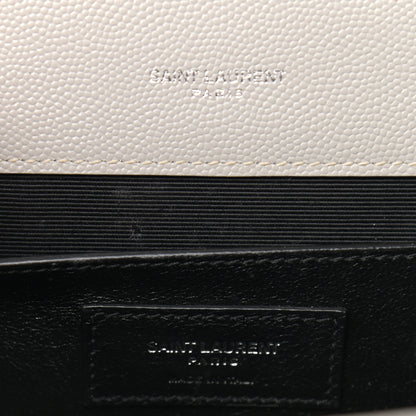 Saint Laurent Grain De Poudre Textured Mixed Matelasse Medium Triquilt Monogram Satchel Granite 15 of 18