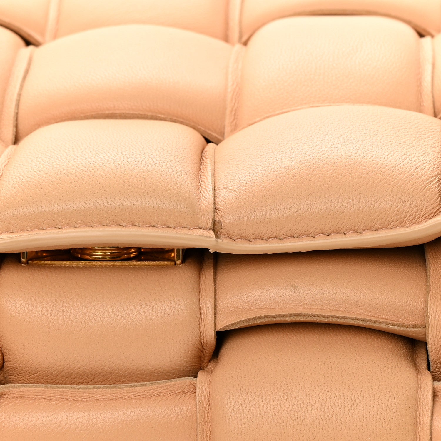 Bottega Veneta Lambskin Maxi Intreccio Padded Chain Cassette Crossbody Bag Almond 14 of 16