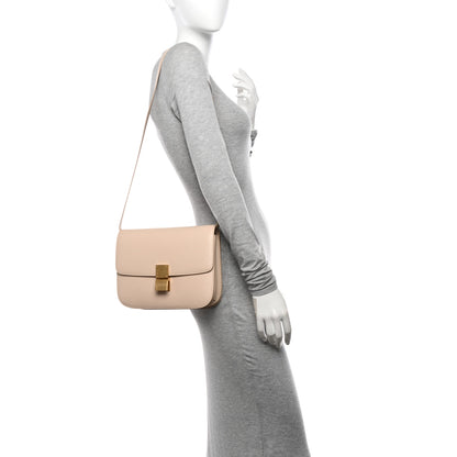 Celine Liege Calfskin Medium Classic Box Flap Bag Powder 2 of 12