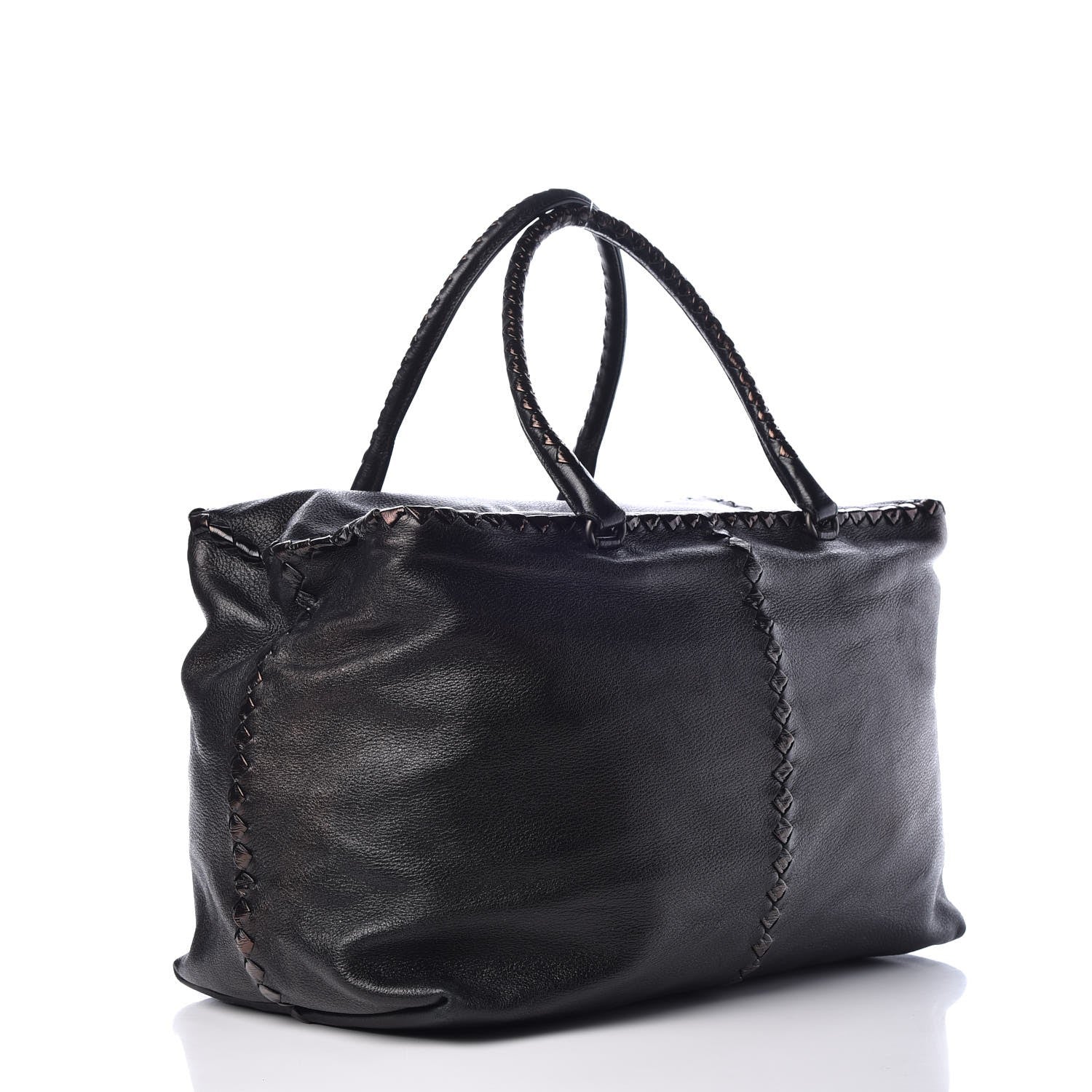 Bottega Veneta Cervo Intrecciato Brick Tote Black 3 of 9