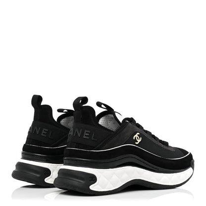 Chanel Velvet Calfskin Mixed Fibers CC Sneakers 37 Black 5 of 9