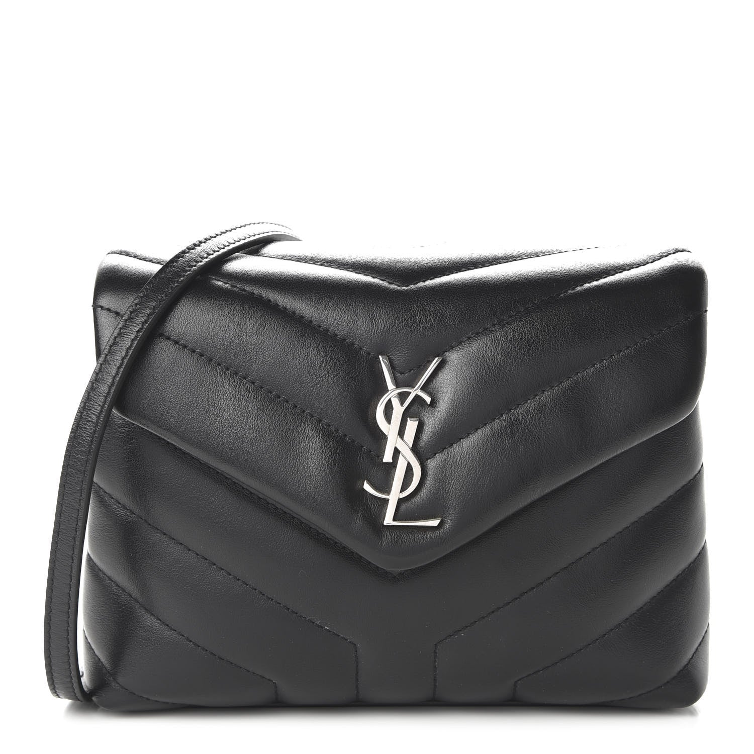 Saint Laurent Calfskin Y Quilted Monogram Toy Loulou Crossbody Bag Black 1 of 9