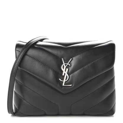 Saint Laurent Calfskin Y Quilted Monogram Toy Loulou Crossbody Bag Black 1 of 9