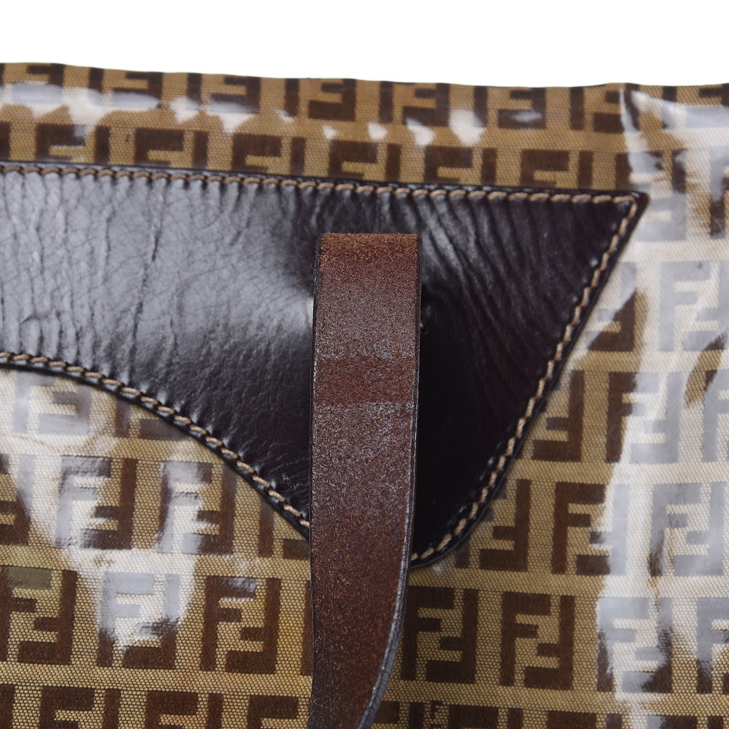 Fendi Vinyl Zucchino Large Tote Tobacco 16 of 16