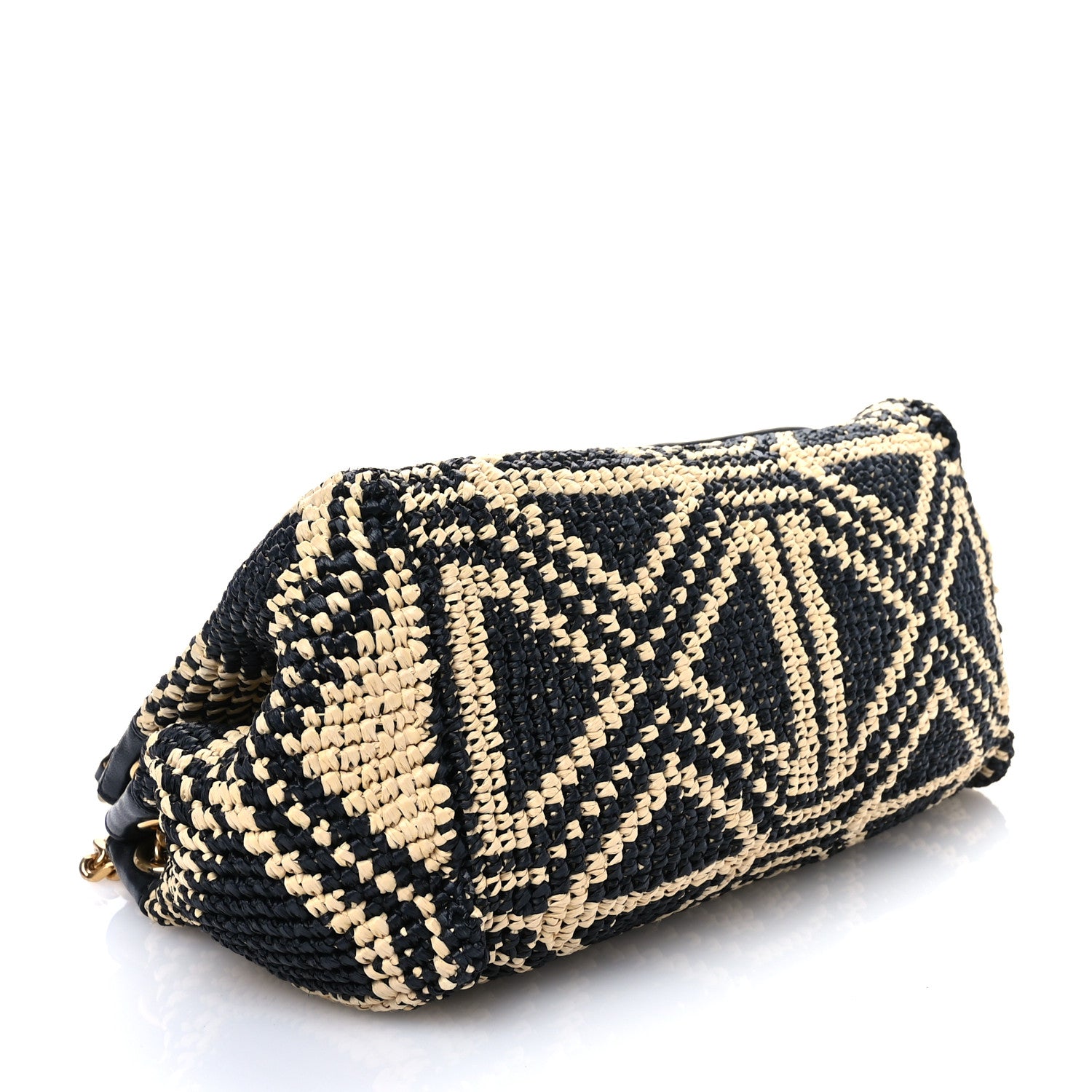 Saint Laurent Raffia Calfskin Medium Nolita Shoulder Bag Natural Black 6 of 11