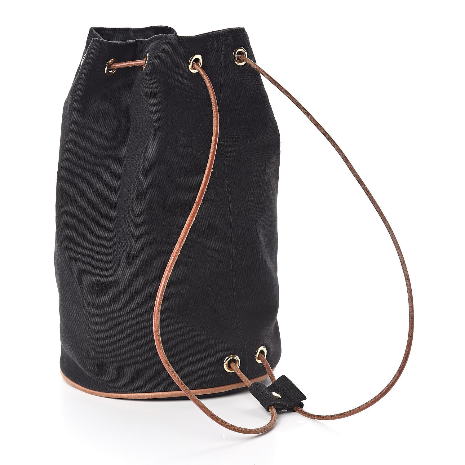 Hermes Toile Sac Polochon Black 3 of 12