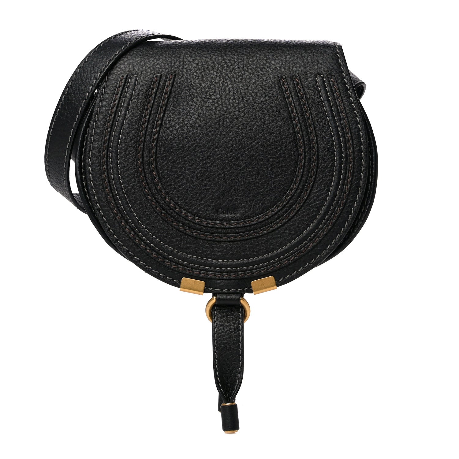 Chloe Calfskin Mini Marcie Round Crossbody Bag Black 1 of 19