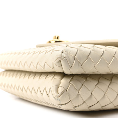 Bottega Veneta Nappa Intrecciato Knot Lock Top Handle Crossbody Bag Sea Salt 10 of 10