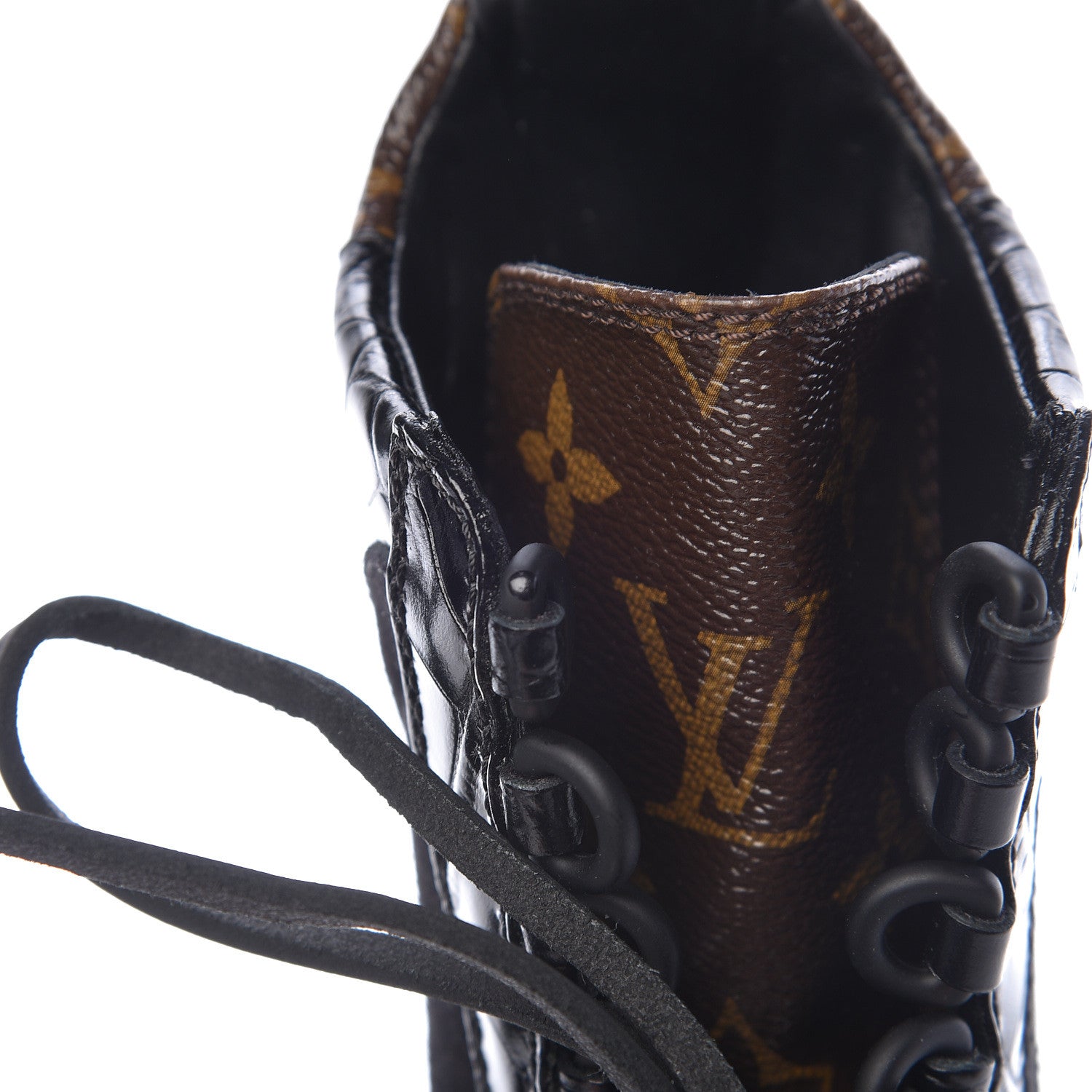 Louis Vuitton Suede Calfskin Monogram Laureate Platform Desert Boots 36 Black 12 of 14