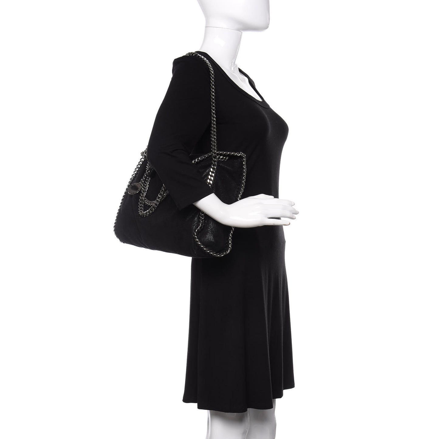 Shaggy Deer Falabella Fold Over Tote Black
