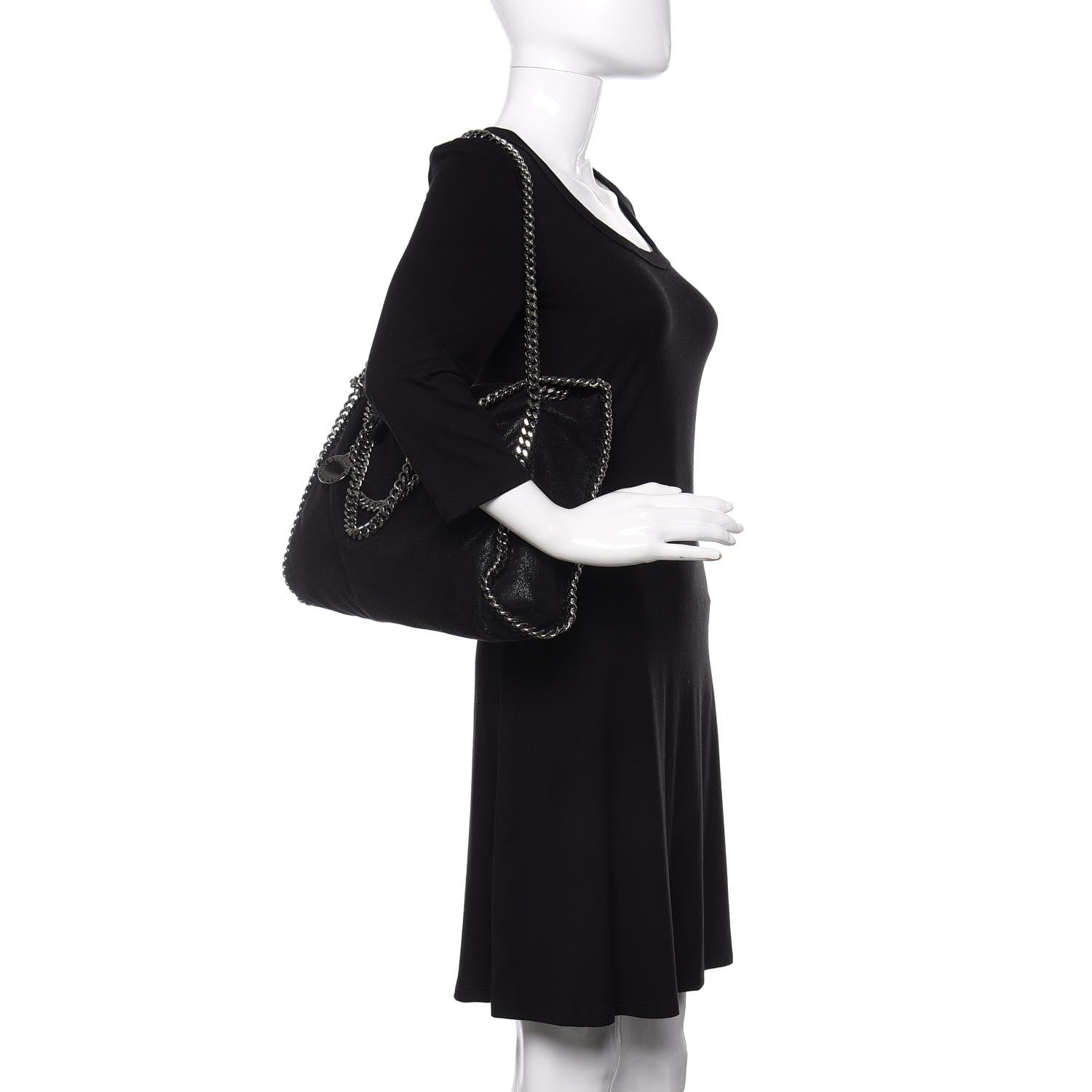 Stella McCartney Shaggy Deer Falabella Fold Over Tote Black 2 of 10