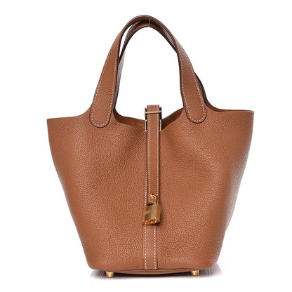 Hermes Taurillon Maurice Picotin Lock 18 PM Gold 1 of 10