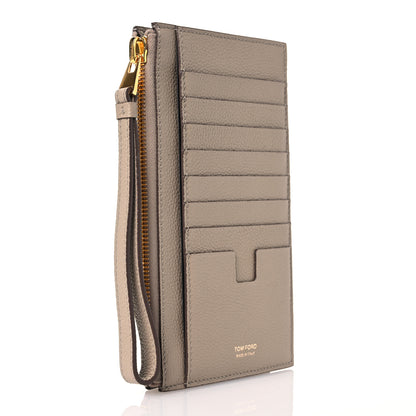 Tom Ford Grained Calfskin TF Wristlet Wallet Silk Taupe 3 of 10
