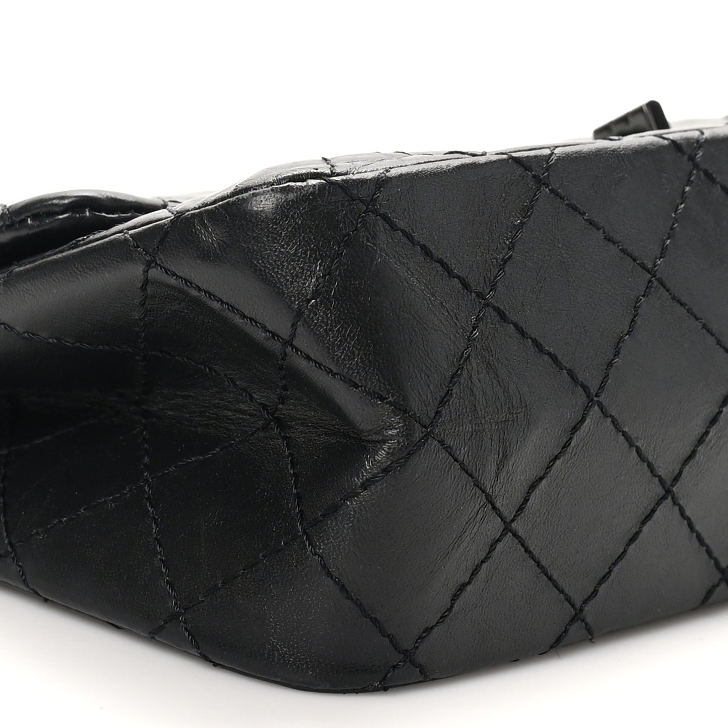 Aged Calfskin Quilted 2.55 Reissue 225 Flap So Black