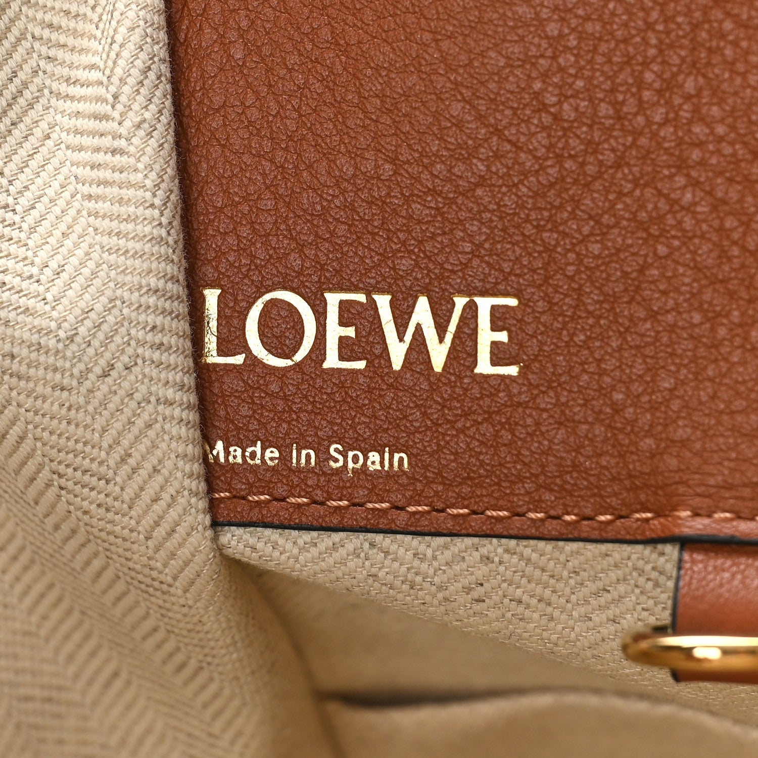 Loewe Calfskin Canvas Anagram Small Hammock Shoulder Bag Ecru Tan 6 of 8