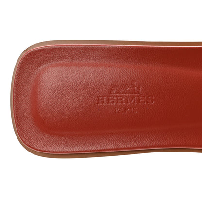 Hermes Calfskin Oran Oran Sandals 40 Orange Brulee 8 of 10