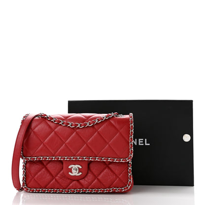 Chanel Crumpled Calfskin Medium Chain All Over Flap Red 11 of 11