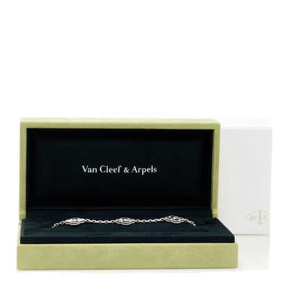 Van Cleef & Arpels 18K White Gold 5 Motifs Guilloche Vintage Alhambra Bracelet 5 of 5