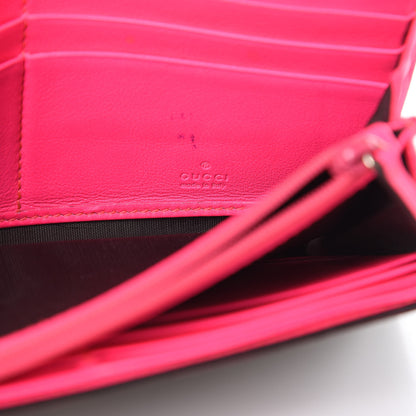 Gucci GG Supreme Monogram Continental Heart Wallet Fluorescent Fuchsia 6 of 14