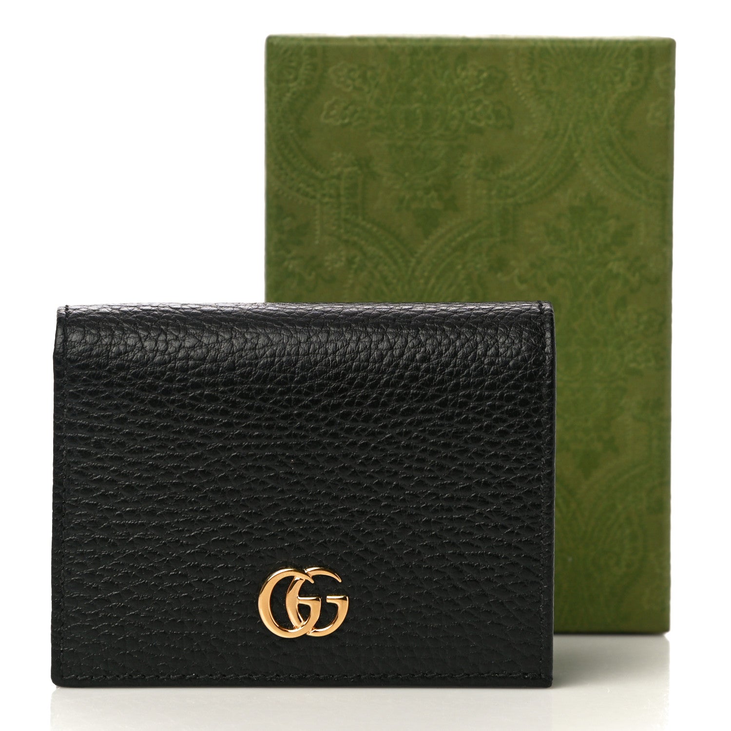Gucci Pebbled Calfskin GG Marmont Card Case Black 10 of 10