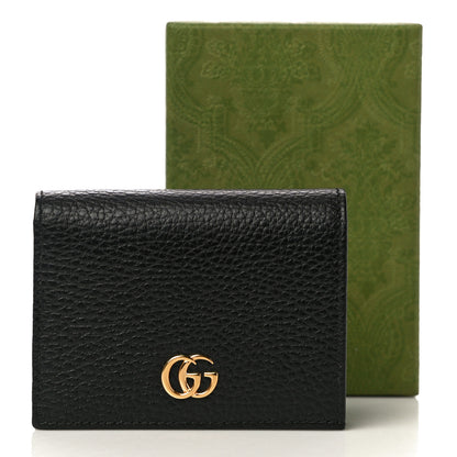 Gucci Pebbled Calfskin GG Marmont Card Case Black 10 of 10