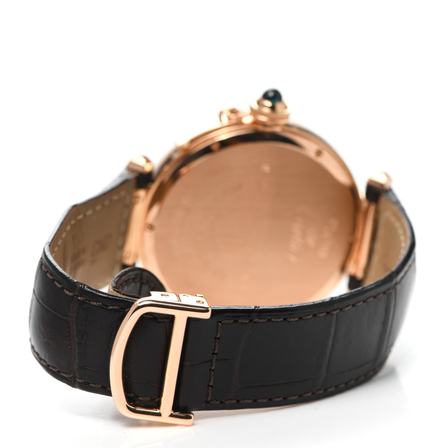Cartier 18K Pink Gold Alligator 42mm Pasha C Automatic Watch Brown 3 of 5