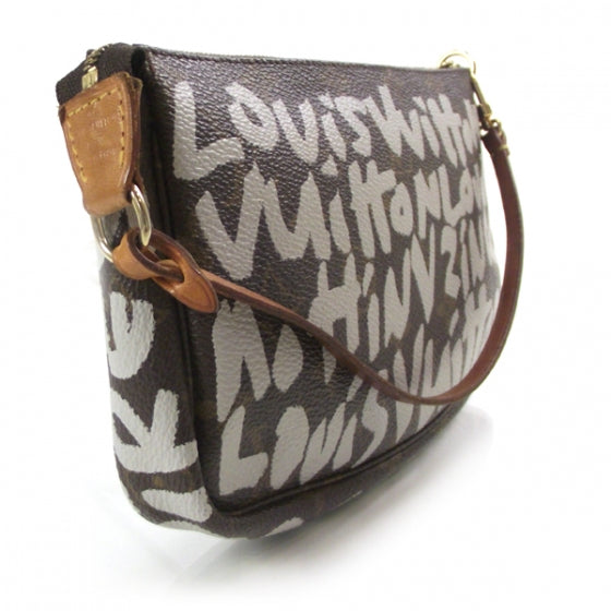 Louis Vuitton Monogram Graffiti Pochette Accessories Silver 3 of 9
