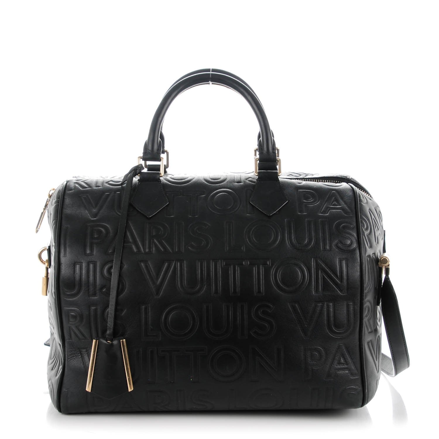 Louis Vuitton Calfskin Embossed Speedy Cube 30 Black 1 of 7