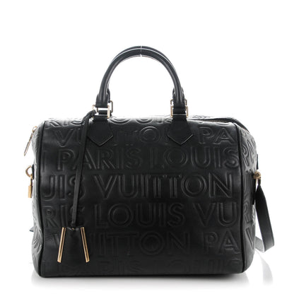 Louis Vuitton Calfskin Embossed Speedy Cube 30 Black 1 of 7