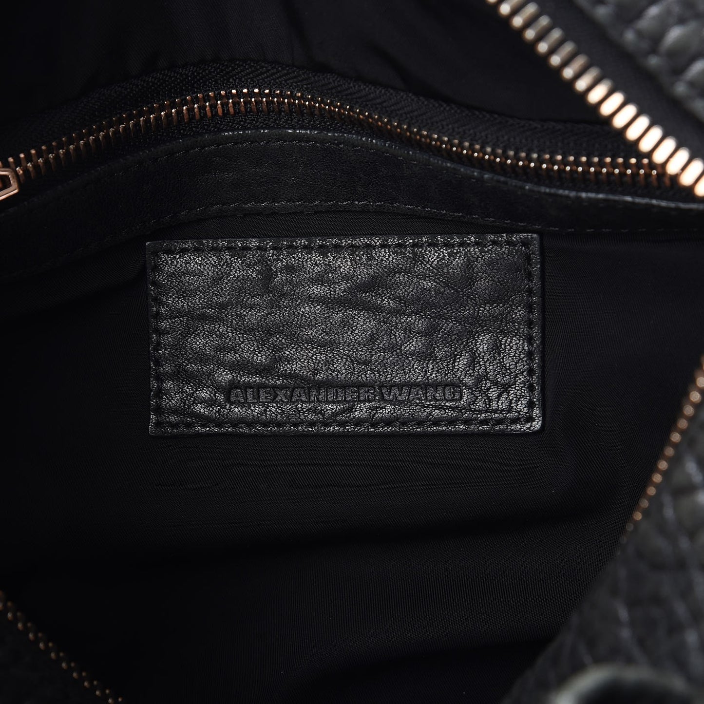 Pebbled Lambskin Rocco Black Rose Gold Hardware