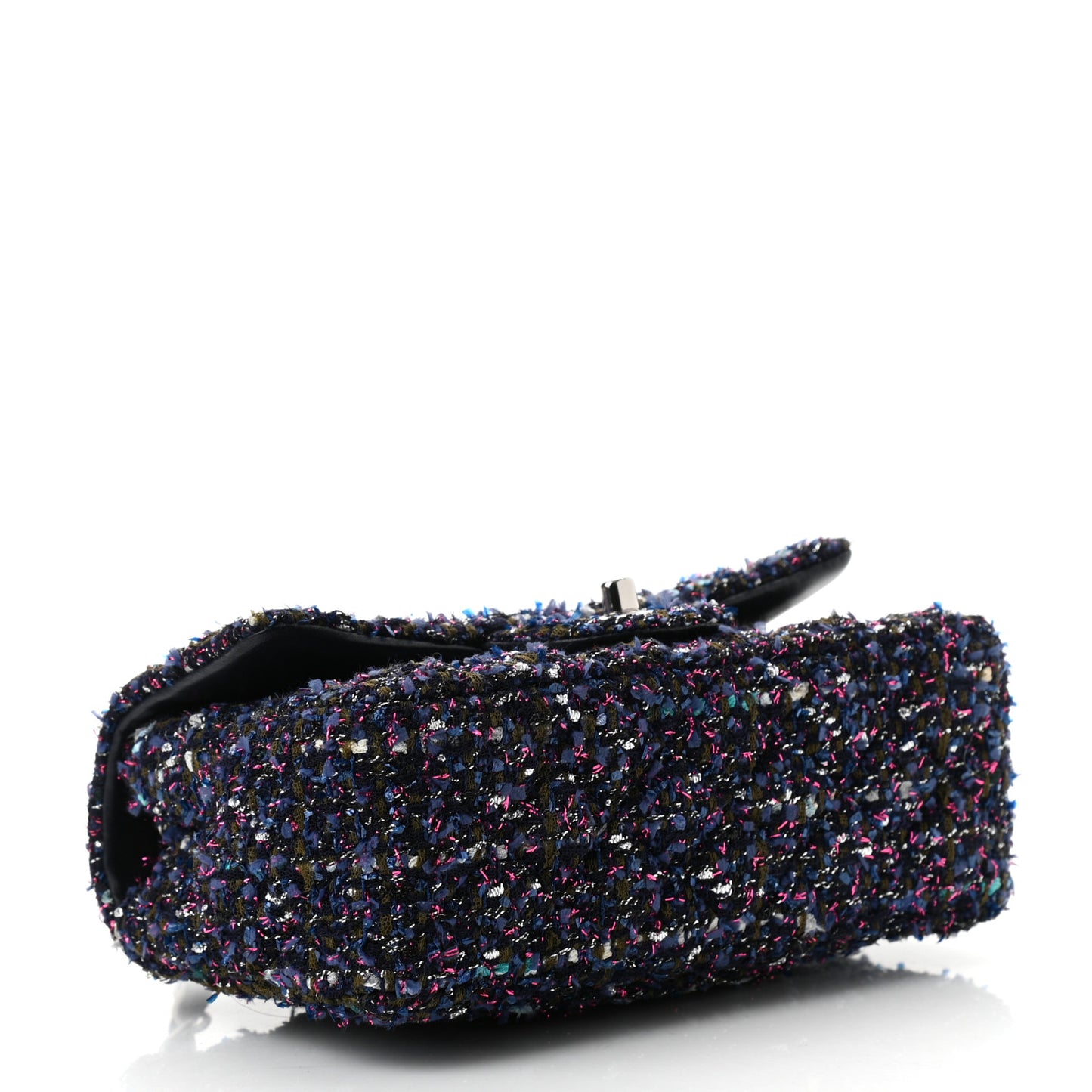 Tweed Quilted Mini Rectangular Flap Blue Purple Khaki Pink