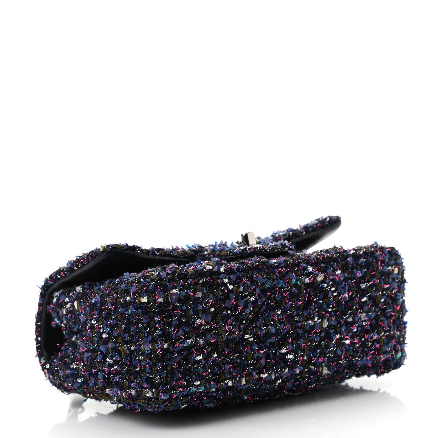 Chanel Tweed Quilted Mini Rectangular Flap Blue Purple Khaki Pink 4 of 10