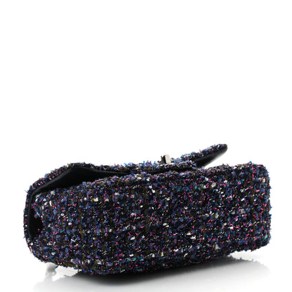 Chanel Tweed Quilted Mini Rectangular Flap Blue Purple Khaki Pink 4 of 10